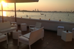 Terrace at dusk